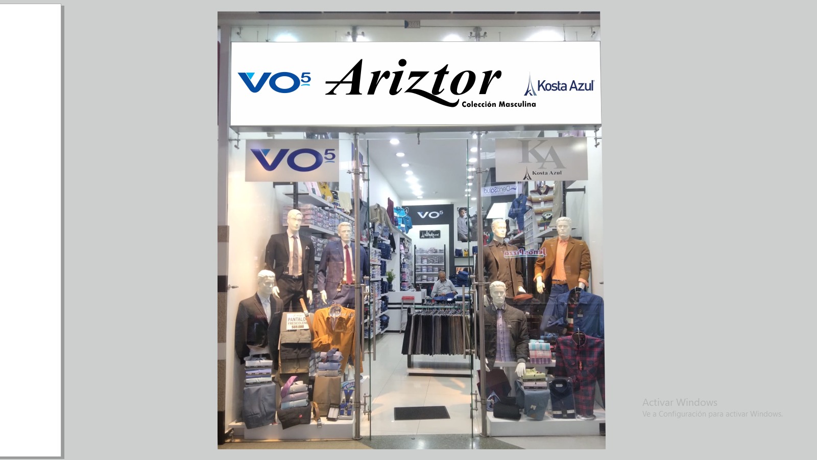 Fachada Almacenes Ariztor — Colección Masculina